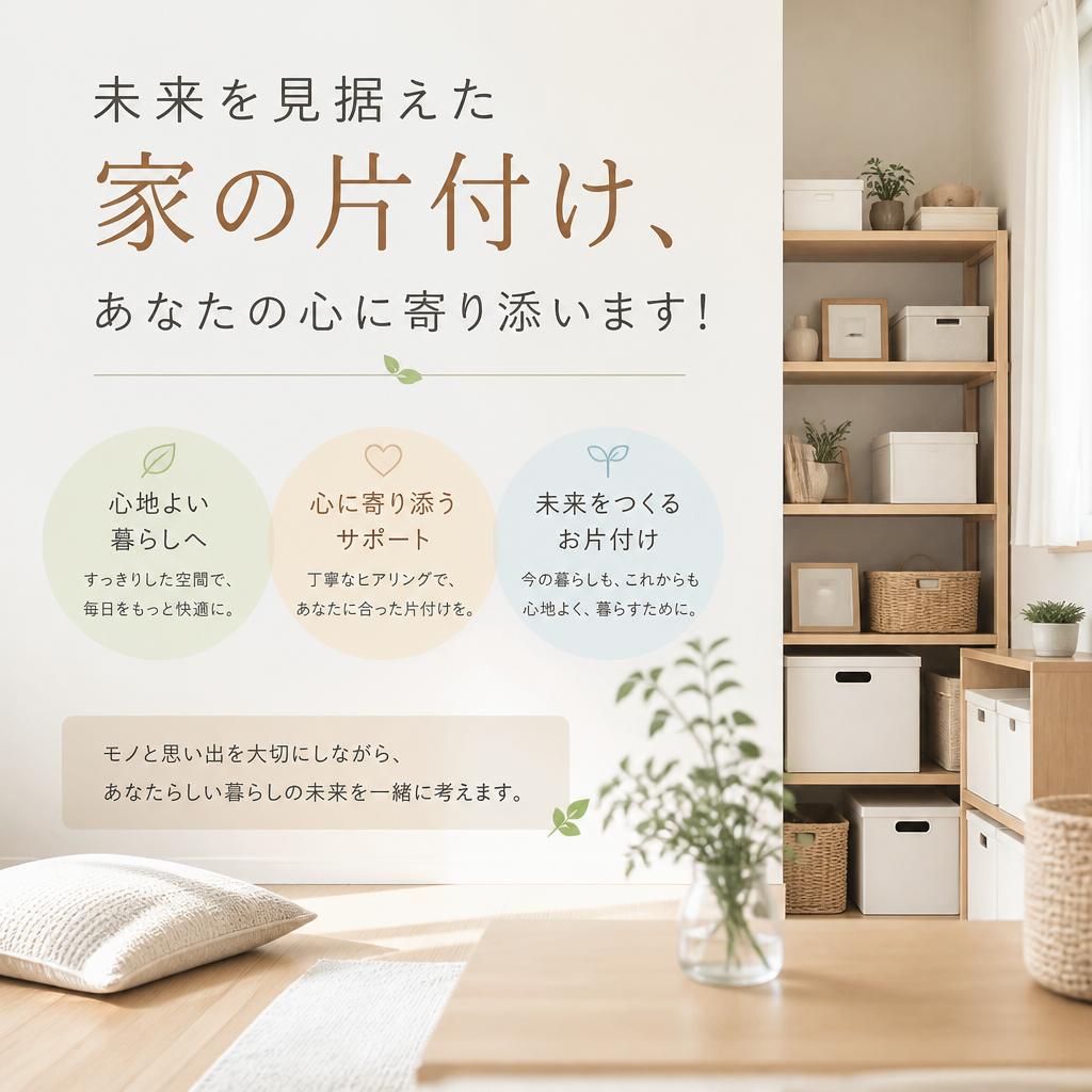 未来を見据えた家の片付け、あなたの心に寄り添います！