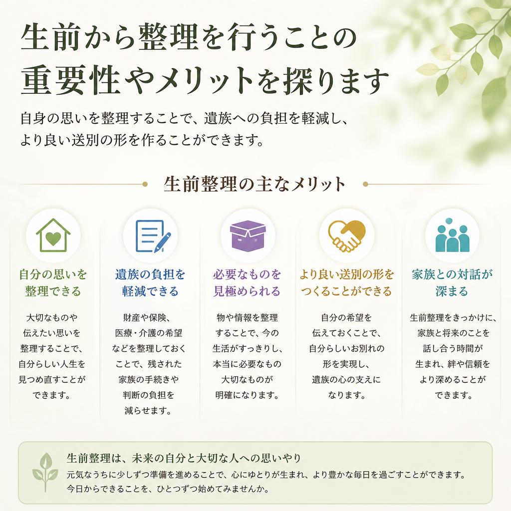 生前整理のメリットとは？