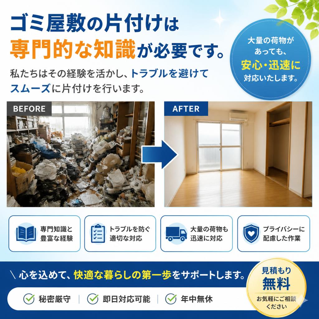 ゴミ屋敷状態でも大丈夫！