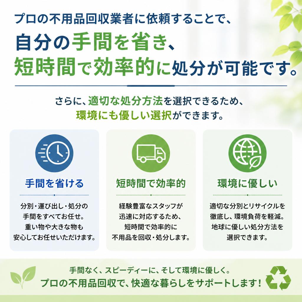 不用品回収業者に依頼するメリット