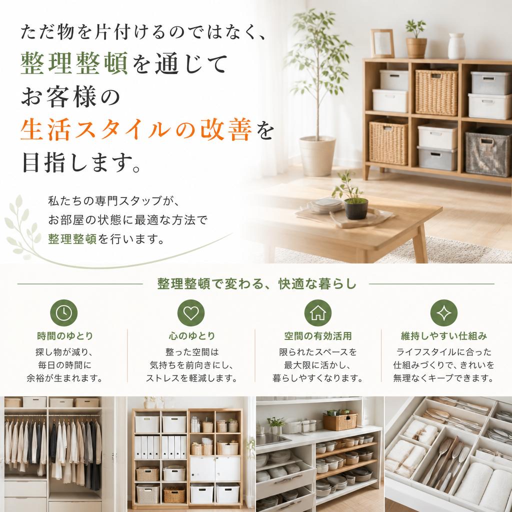 整理整頓もお任せ！