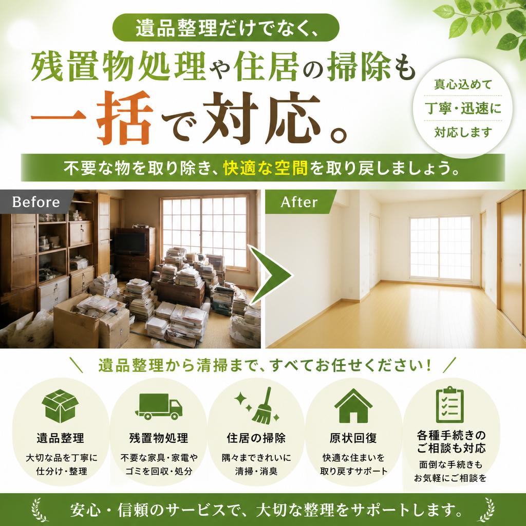 残置物処理と掃除
