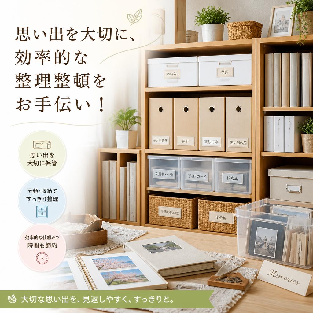 思い出を大切に、効率的な整理整頓をお手伝い！
