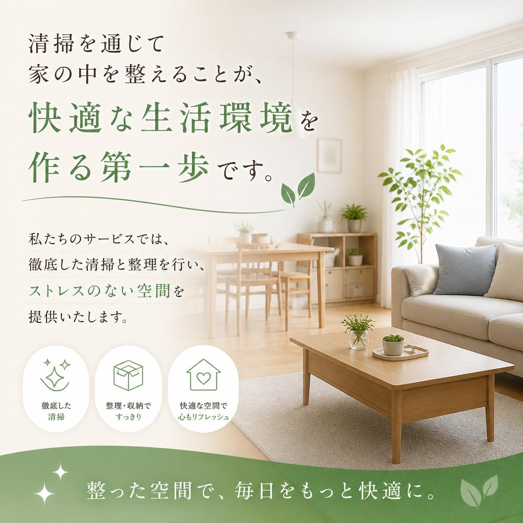 家の中を清掃して清潔空間を実現